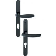 Poignée De Porte-fenêtre Sur Plaque - New York - Hoppe - Étroite - Noir Mat - Clè I - Bricoman