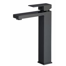 Valaz Robinet De Lavabo Haut Pour Évier Carré Monocommande, Noir Mat - Série Segura - Bricoman