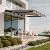 Store Banne Monobloc Vecchio 3m X 2,5m - Toile Premium 320g/m2 Taupe - Bricoman