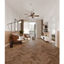 Carrelage Sol/mur Effet Parquet Marron Fishwood Cherry Mat Int/ext L.120 X L.60 Cm Ceralux - Bricoman