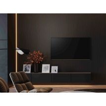 Lot De 2 Panneaux Muraux Effet 3d – 2,70m : Maestro Latt (noir Mat-fond Bronze) Nouvelle Collection Luxe - Bricoman