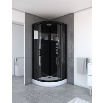 Cabine De Douche Mirror Space Round 1/4 De Cercle 90x90x215cm - Bricoman