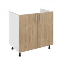 Cache-syphon Haaus Karo, 2 Portes, Bois Naturel/blanc, 80 X 50 X 80 Cm - Tecnomat
