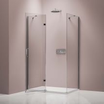 Bernstein - Cabine De Douche D'Angle Verre 8mm, 1 Porte Battante Angle Gauche, Profilé Chrome - Nt403 - 100x90x195cm - Tecnomat