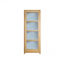 Porte Nue, Sans Cadre, Bois Chêne Contemporain : 4 Carreaux, Traverse Droite, 73 Cm À Recouvrement - Bricoman