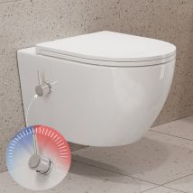 Wc De Douche Avec Buse Intégrée, Wc Suspendu Sans Bord, Wc Avec Fonction Bidet, Wc Taharet Avec Nano-revêtement, Douche Wc Avec Robinet Horow - 