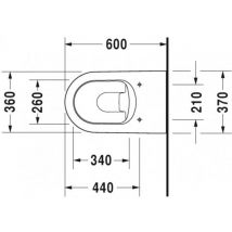 Duravit Me By Starck Wc Sur Pied, Back To Wall, À Fond Creux, Fixation Incluse, 370x600mm, 2169092000, Farbe: Blanc - Bricoman