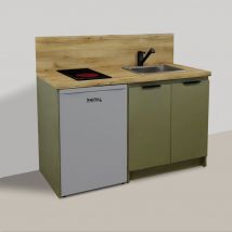 Pack Complet Kitchenette Terra Vert Argile 140cm + Electro - Bricoman