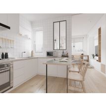 Verrière Atelier En Aluminium Thermolaqué - 60x130 Cm - Noir - Bayview - Bricoman