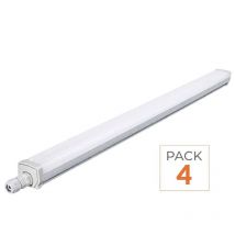 Réglette Led Étanche 120cm 36w Ip65 Interconnectable (pack De 4) - Blanc Neutre 4000k - 5500k - Silamp - Bricoman