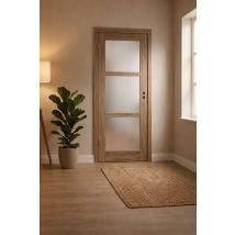 Bloc Porte Bois Frake Vitrée H204 X L83 Cm Côte Tableau P.droit Gd Menuiseries - Bricoman
