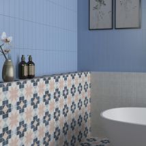 Carrelage Sol/mur Bleu Mat 7,5x30cm Flat Sky - Tecnomat