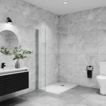 Paroi De Douche À L'Italienne Pivotante 55x200cm Paroi De Douche Retour Pivotant Mural En Verre 6mm Anticalcaire, Profilé En Alu Chromé - Bricoman