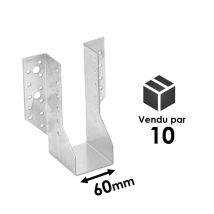 Sabot Acier Galvanisé Largeur 60 X Hauteur 160 Avec Ailettes Extérieures - Bricoman