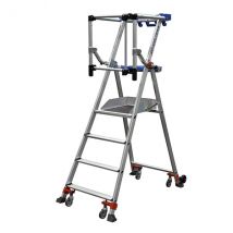 Escabeau Roulant 4 Marches - Hauteur Max De Travail 2.95m - 611904 - Bricoman