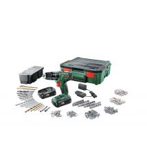 Perceuse À Percussion Bosch Psb 1800 18v Avec 2 Batteries 1,5 Ah + 241 Accessoires - Bricoman