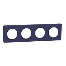 Plaque Odace Touch - Cobalt Avec Liseré - Quadruple Horizontale / Verticale 71mm - Bricoman