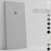 Soulhome Receveur De Douche -résine -gel Coat -texture Lisse/pierre -antidérapant -couleur Gris Clair - 60x60- Extra Plat 3cm. Standard - Bricoman