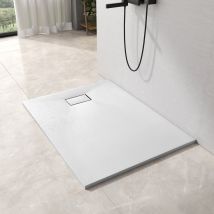 Emke Receveur De Douche 140 X 90 Cm Rectangulaire Extra Plat 2.6 Cm En Smc, Antidérapant Avec Cache-bonde, Blanc Ral 9016 - Bricoman