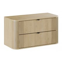 Meuble Sous Vasque Suspendu Avec Plan Ovalia - 2 Tiroirs Chêne 100 Cm - Bricoman