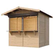 Maison De Jardin En Bois, Étal De Marché En Bois H232x253x263 Cm/4 M2 - Timbela M149z - Tecnomat
