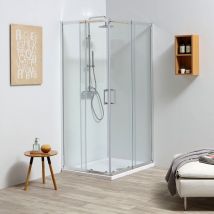 Douche D'Angle Sur Mesure Avec Parois Extensibles De 80 À 90 Cm | Leo - Tecnomat