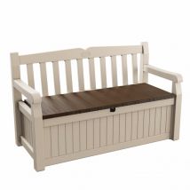 Cassapanca In Resina Eden Storage Bench Beige Cm. 140x60x84h Keter - Bricoman