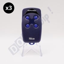 Lot De 3 Télécommandes Nice Flo4 - 4 Canaux 433,92 Mhz + 1 Porte-clés Domobip - Bricoman