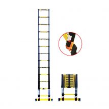 Echelle Télescopique 3m80 Woerther Grafitek Avec Barre Stabilisatrice - Plus Patins Highblock - Garantie 5 Ans - Bricoman