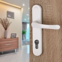 2 Poignées De Porte Chamrousse Trou De Cylindre, Aluminium Blanc Entraxe 165 Mm, Entrée Bureau Garage - Bricoman