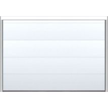 Porte De Garage Sectionnelle Blanche Motorisée L.300 X H.212,5 Cm X Ep.40 Mm, Polygrain - Bricoman