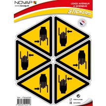 Planche 6 Pictogrammes Triangle 100mm - Danger Écrasement Des Mains - 4242118 - Bricoman