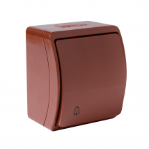 Bouton Poussoir Sonnette, Interrupteur À Fermeture "sonnette", Étanche Ip44 Marron Viplast - Bricoman