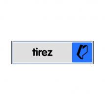 Plaque Porte Tirez Novap Plexiglas 170 X 45 Mm Horizontale Argent Noir - Bricoman