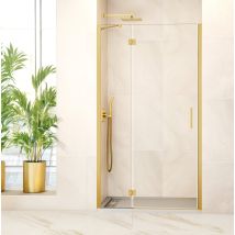 Paroi Fixe + Porte Battante Plage D'Installation 119.5-125 Cm (40-80) Modèle: Bisaglass Or - Tecnomat