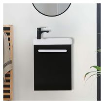 Ensemble Lave-mains Suspendu Nevada Avec Robinet Noir - Bricoman