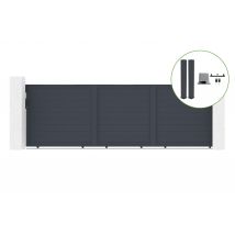 Portail Coulissant 5m Alu Eiger H160cm + 2 Poteaux + Moteur Ranger C300 - Bricoman