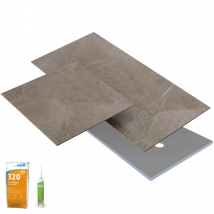 Receveur De Douche À Carreler 120 X 90 Wedi Fundo Primo + Revêtement Top Marble White + Colle - Bricoman