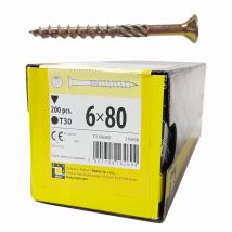 Boite De 200 Vis À Tête Fraisée 6 X 80, Empreinte Torx - Bricoman