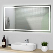 Miroir Lumineux L.110 X H.80cm Avec Anti-buée, Mural Miroir Salle De Bain - Ocean - Bricoman