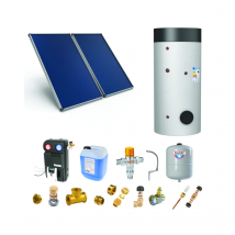 Chauffe-eau Solaire 2 Capteurs Solaires Fixation Toiture Inclinée + Ballon Ecs 300l Double Échangeur - Bricoman