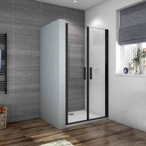 Océan Porte De Douche Battante Noire 100x200cm Profité Noir Et 8mm Anti-calcaire - Bricoman