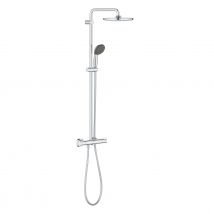 Grohe Colonne De Douche Avec Mitigeur Thermostatique Vitalio Start 250, Tete De Douche 250mm, Douchette 2 Jets, 26816000 - Bricoman