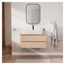 Ensemble Meuble Simple Vasque Sorrento 80 Cm + Vasque + Robinet + Miroir - Bricoman