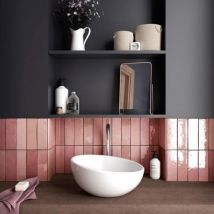 Faïence Effet Zellige Rose Artisan 6.5x20 Rose - Bricoman