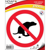 Panneau Déjection Canine Interdite - Vinyle Adhésif Ø180mm - 4036687 - Tecnomat
