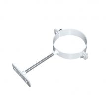 Collier D125mm Galvanisé Blanc À Support Mural Pour Chaudière Ventouse - Bricoman