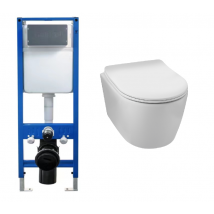 Balneo - Pack Bâti-support Encastré Narrow + Cuvette Wc Luxa Tornado - Ensemble Pour Toilette - Bricoman