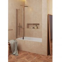 Paroi De Baignoire Fixe + Pivotant 180o – Transparent – Verre Trempé 6 Mm Anticalcaire – Chrome – Largeur 50cm (fixe) + 75cm (pivotant) – H 150 Cm - 