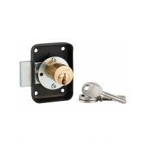 Thirard - Serrure De Meuble En Applique Pour Porte D'Ameublement, Droite, Axe 25mm, 70x50mm, Noir, 3 Clés - Thirard - Bricoman